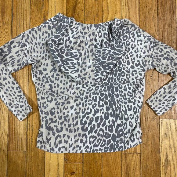 Chaser Leopard Print V-Neck Hoodie Size M - Picture 7 of 7